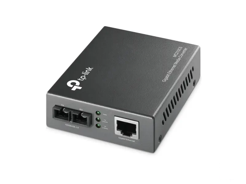 TP-LINK MC210CS 1000Mbps RJ45 to 1000Mbps single-mode SC fiber Converter, Full-duplex, up to 15Km