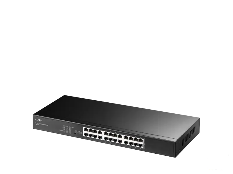 CUDY Switch GS1024L 24-Port Gigabit Metal 19" Rackmount