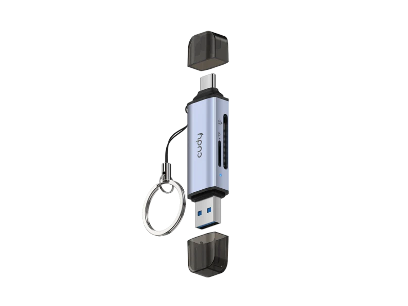 CUDY Card reader UH200 2-IN-1 Dual USB 3.0 SD/TF
