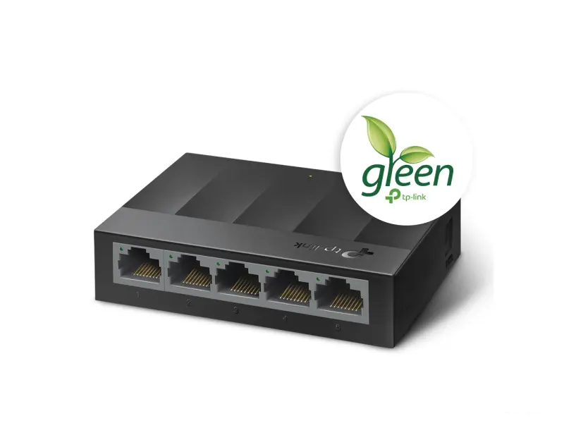 TP-LINK LS1005G LiteWave 5-Port Gigabit Desktop Switch, 5 Gigabit RJ45 Ports, Desktop Plastic Case