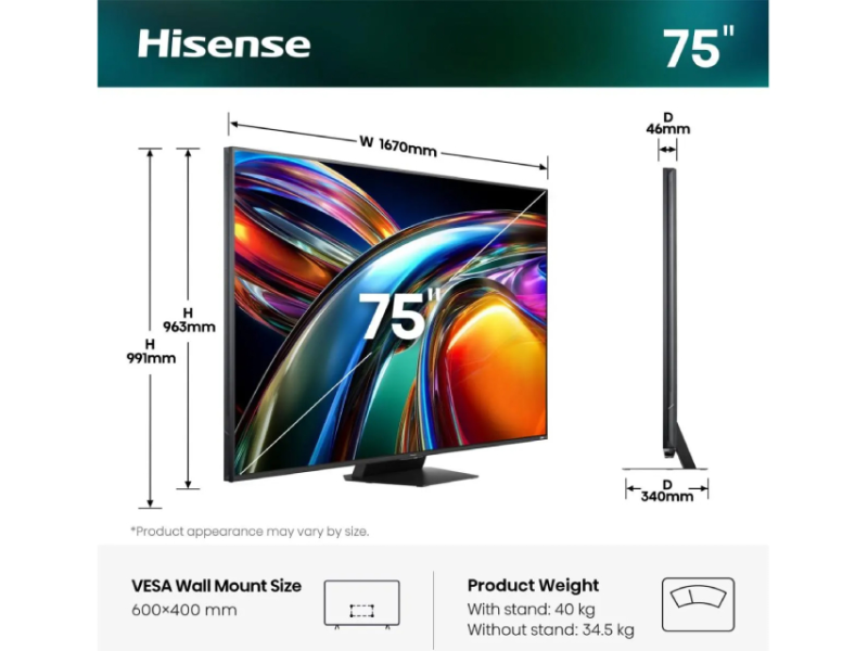 HISENSE 75 inča 75UR9S ULED RGB Mini LED 4K UHD Smart TV