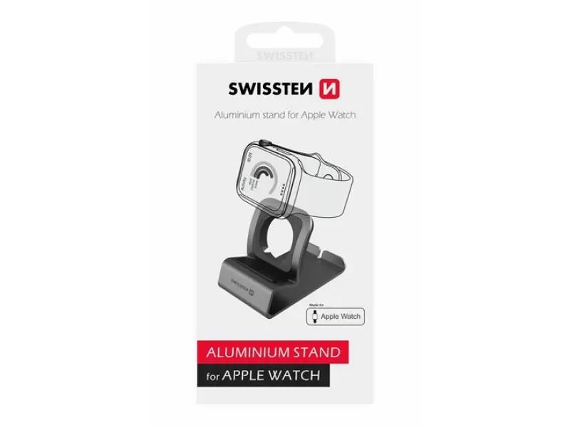 Swissten Aluminium stand for Apple watch, grey