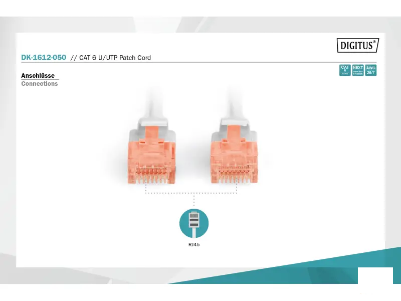 Digitus Kabl UTP patch CAT6 5m sivi