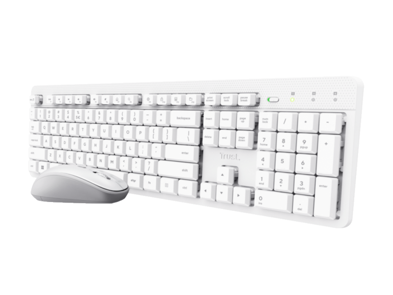 TRUST Ody II Silent Wireless Keyboard & Mouse set optical white US