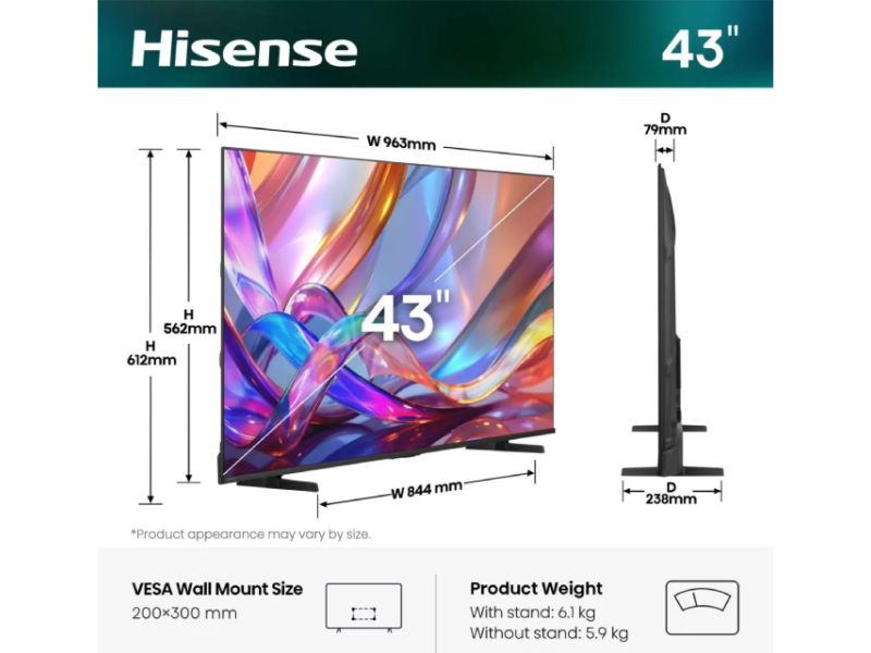 HISENSE 43 inča 43E7S Hi-QLED 4K UHD Smart TV