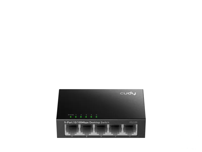 CUDY Switch FS105, 5x 10/100Mbps RJ45 ports, unmanaged, plug-and-play, metal housing