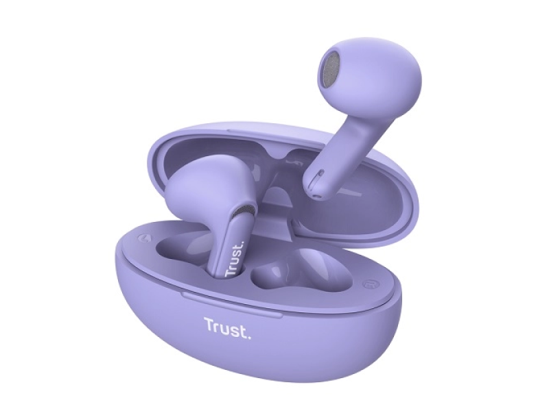 TRUST Yavi Bluetooth ENC Earphones purple,USB-C
