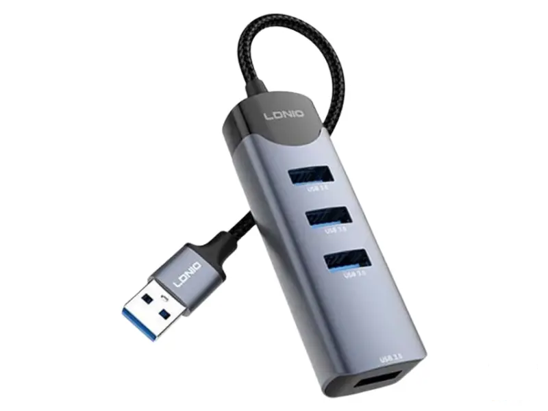 LDNIO DS-134U adapter USB 3.0 HUB 4port sivi 