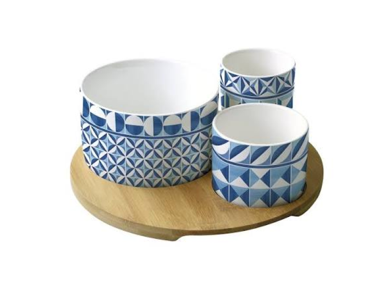 SET ZA POSLUZIVANJE 3/1 GEOMETRIC BLUE