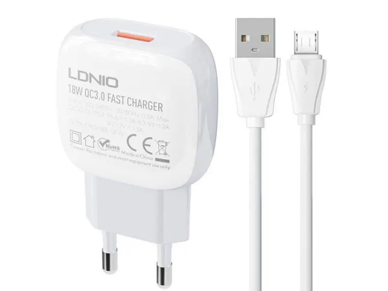 LDNIO A1306Q QC 3.0 18W punjač + kabl Micro 