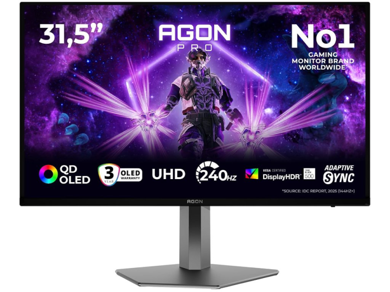 AOC Agon PRO AG326UZD2 4K QD-OLED Gaming Monitor, 31.5", 240Hz, 0.03 ms,HDMI*2/DP*1, HAS,USB,8 W x 2