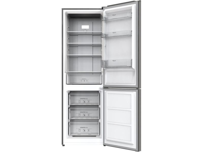 TESLA RC3201FHXE kombinovani frižider, Total No Frost, Neto: 210L+83L, 60x60x185cm, inox