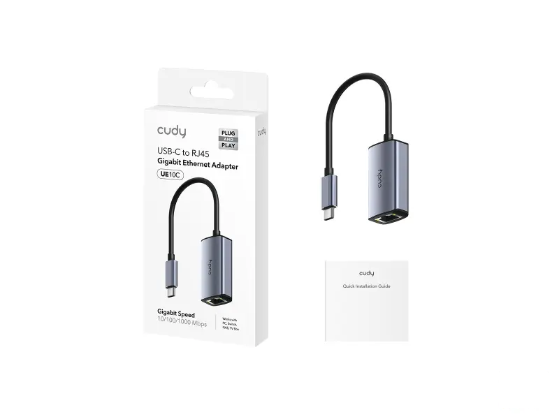 CUDY Mrezni adapter UE10C USB Type-C 3.0 - RJ45 Gigabit, Metal
