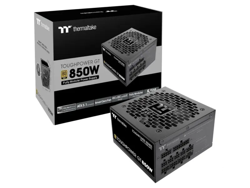 THERMALTAKE PSU Toughpower GT 850W 80 PLUS GOLD, ATX 3.1, fully modular, PCIe 12V-2x6 (12+4 pin)