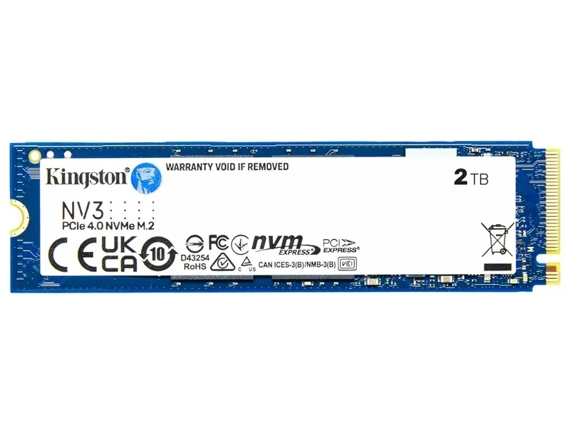 Kingston NV3 NVMe M.2 SSD 2TB up to 6000 / 5000MB / s Read / Write, NVMe PCIe Gen 4.0 x 4 Lanes