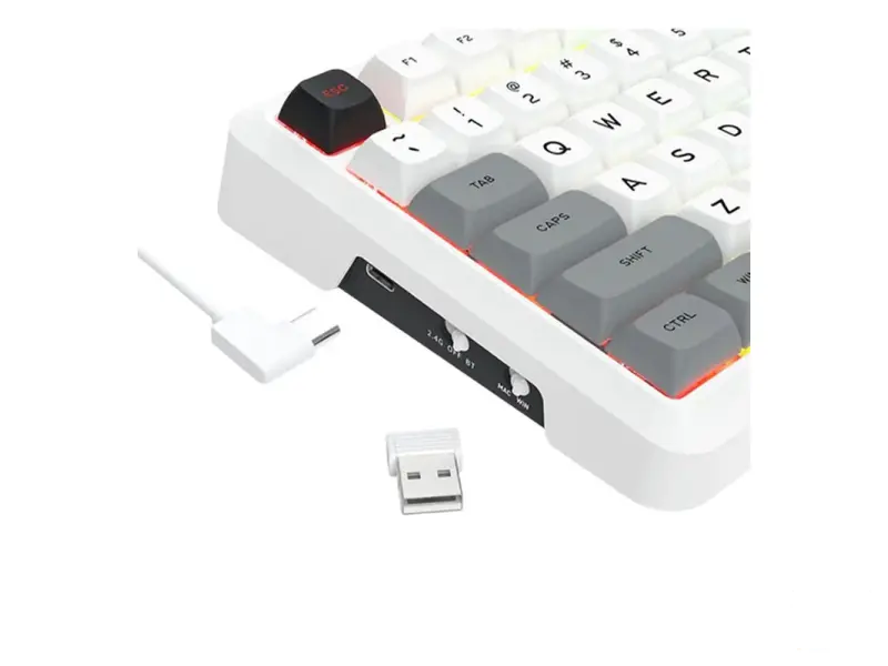 Redragon Tastatura Bragi Pro MK688 Wired&2.4G&BT White