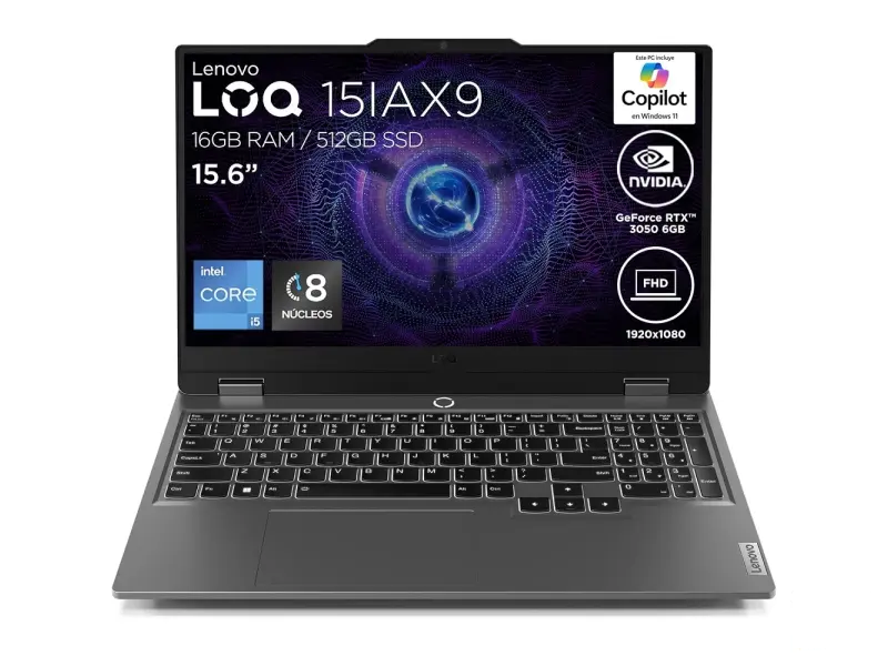 Lenovo LOQ 15IAX9 i5-12600/512GB/16GB/15.6" FHD/RTX 4050 6GB/NoOS/Backlit YU/Luna Grey