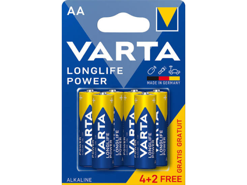 Varta Alkalna AA Longlife baterija LR6 4+2