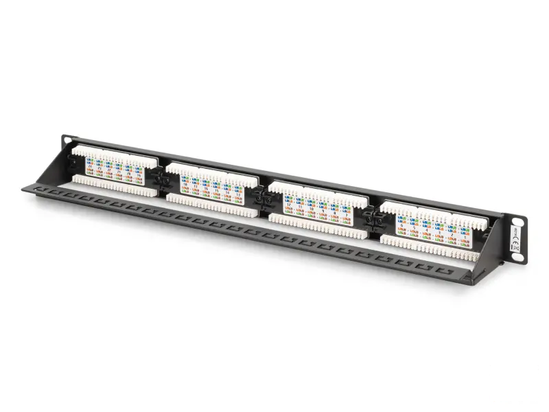 Digitus Patch panel puni, unshielded 24-port, 1U, rack mount, crni