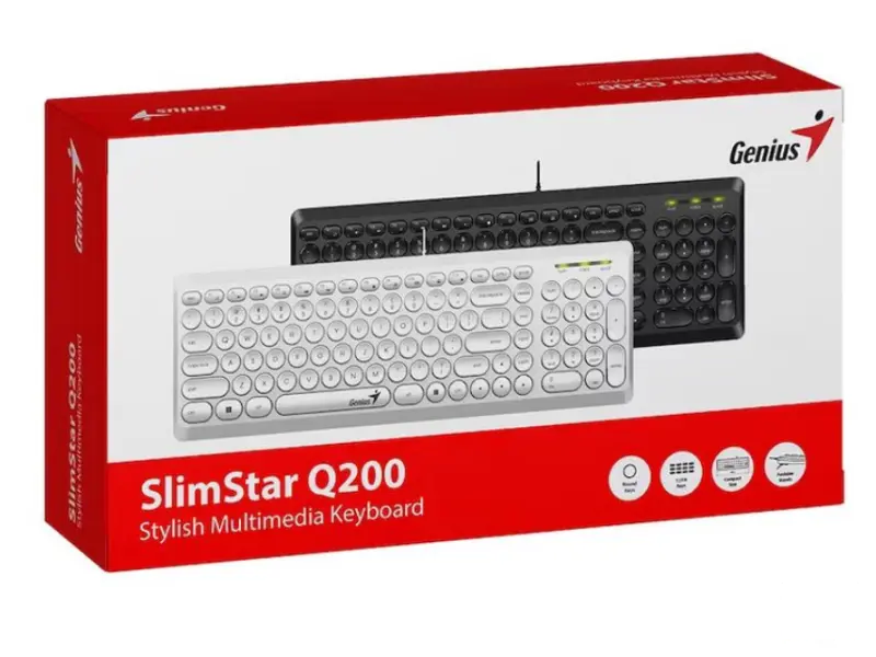GENIUS Slimstar Q200 USB YU bela tastatura 