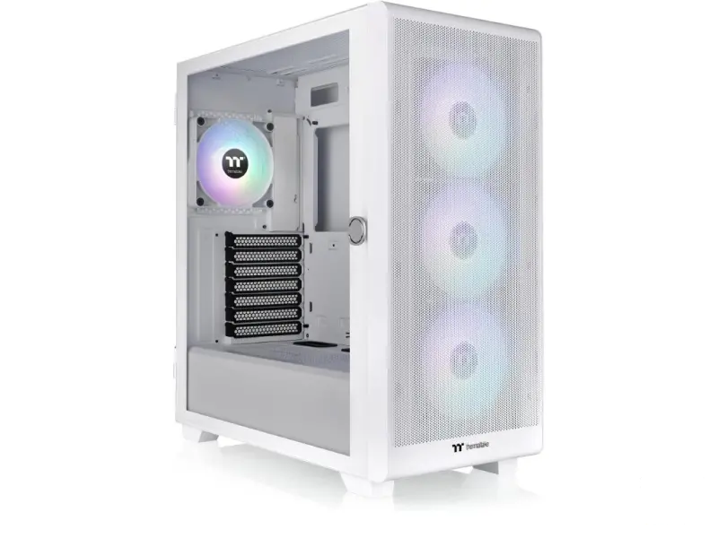 THERMALTAKE S250 TG Snow ARGB Mid Tower Chassis, Mesh, 4x CT120 120mm ARGB Fans, USB 3.0 x 2