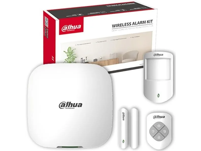 Dahua Alarm KIT DHI-ART-ARC3000H-03-FW2(868), bežični alarmni sistem 868MHz, Hub + PIR detektor + magnetni kontakt + daljinski, do 150 bežičnih uređaja, Ethernet/Wi-Fi/4G LTE, Dual SIM, SOS alarm, video povezivanje kroz aplikaciju, ANR, AES128, napajanje 12VDC