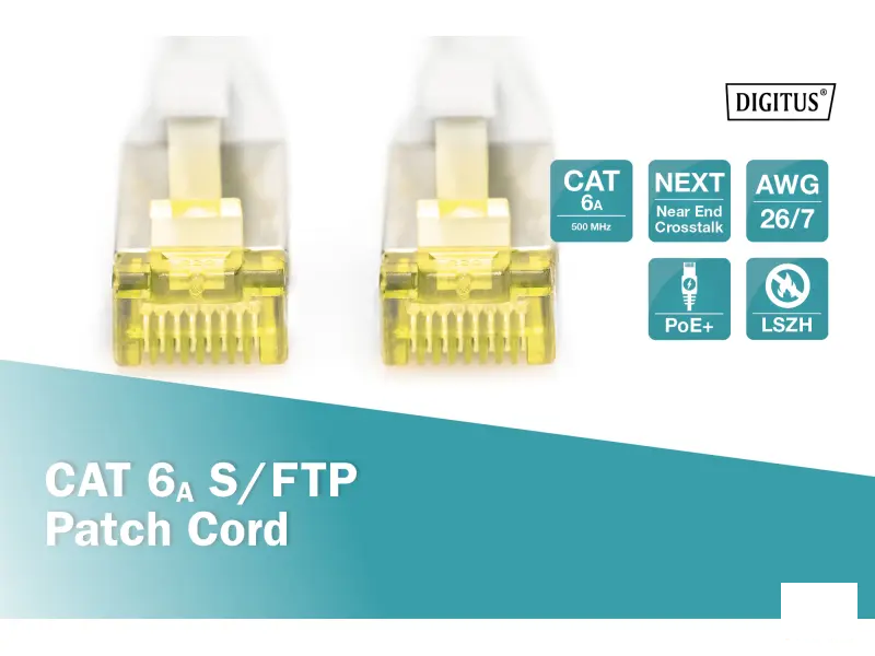 Digitus Kabl S-FTP patch CAT6A 0.25m sivi