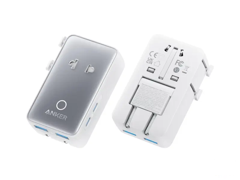 ANKER Nano 20W putni zidni punjač 5-portova (2x USB-A, 2x USB-C, utičnica EU na US, UK, AU i EU), beli 