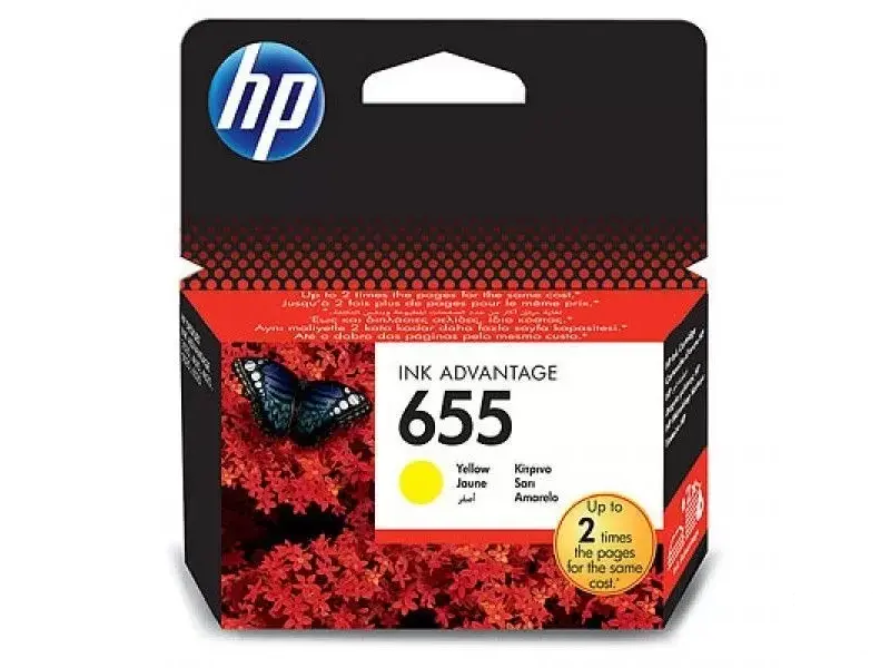 HP 655 Yellow Ink Cart. HP Deskjet Ink Advantage 3525, 4615, 4625, 5525, 6525 e-All-in-One