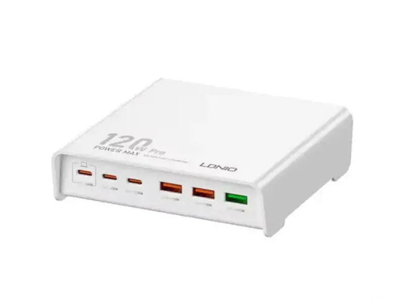 LDNIO Q605 120W 3* USB + 3* TIP C BIJELI