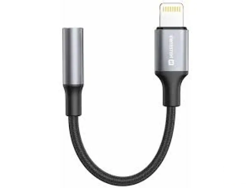 Swissten Audio kabl Textile Lightning (male) / 3.5mm AUX 0,15 M Black