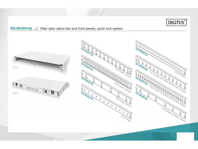 Digitus 1U Splice Box, extendible, quick lock, kućište za opticki patch panel