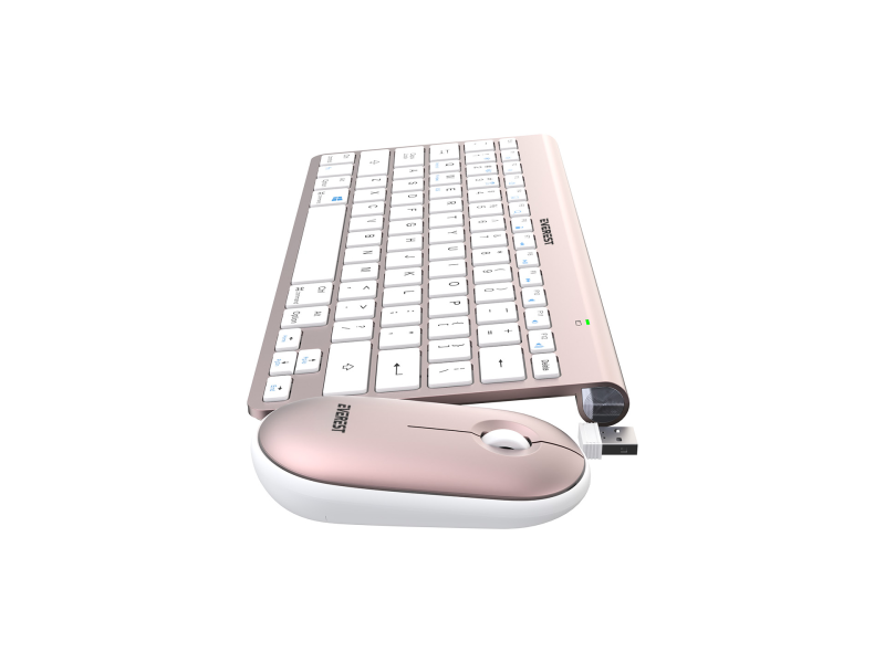 Everest SET tastatura i mis KB-BT72 ​​ELITE Rose Gold 2.4 ghz + BT Wireless US Layout
