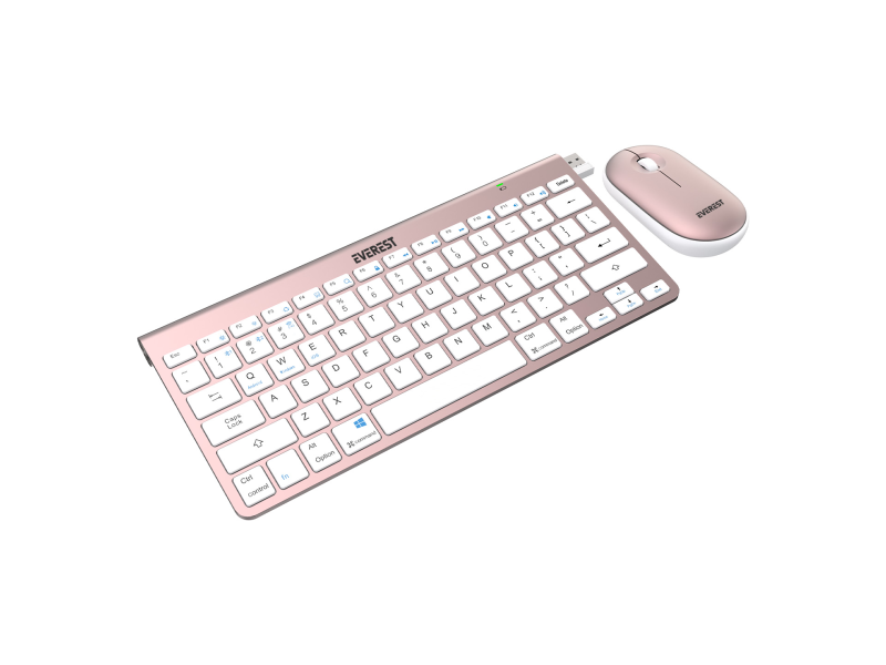 Everest SET tastatura i mis KB-BT72 ​​ELITE Rose Gold 2.4 ghz + BT Wireless US Layout
