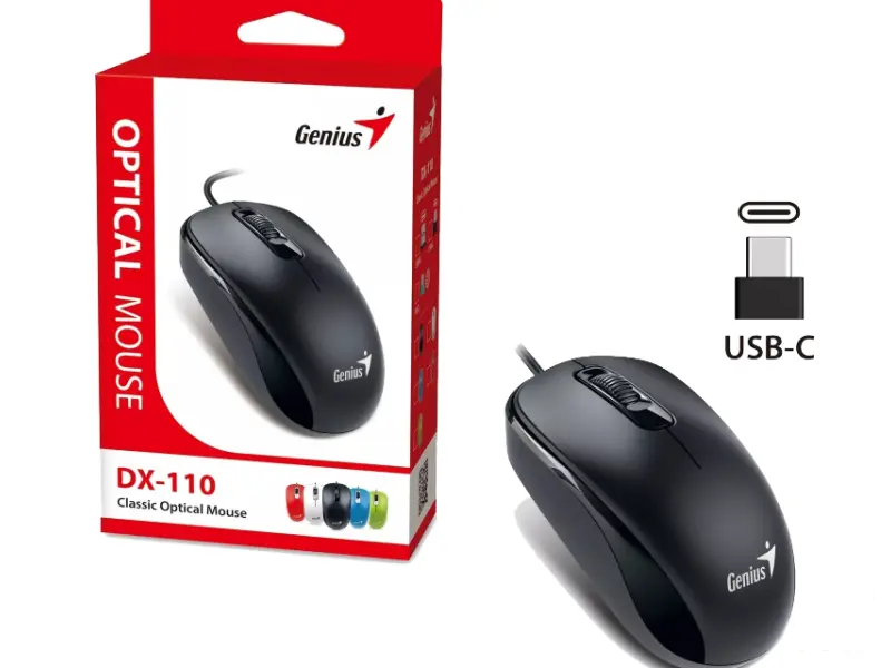 GENIUS DX-110 USB-C Optical crni miš 