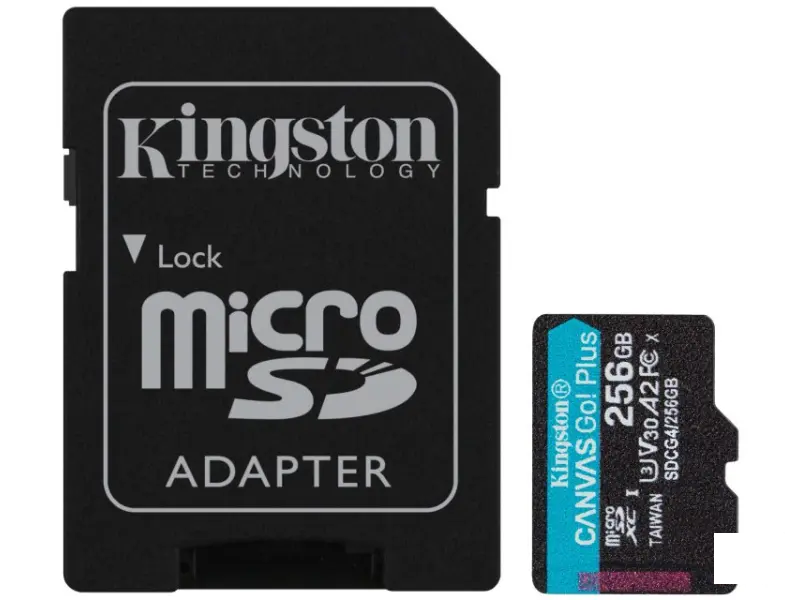 KINGSTON Memorijska kartica U3 V30 microSDXC 256GB Canvas Go Plus 200MB/s A2 + adapter SDCG4/256GB 