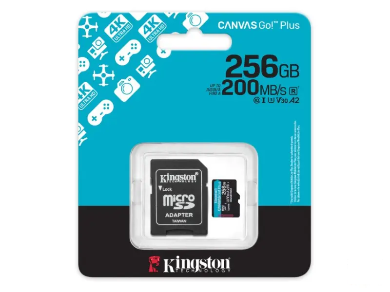 KINGSTON Memorijska kartica U3 V30 microSDXC 256GB Canvas Go Plus 200MB/s A2 + adapter SDCG4/256GB 