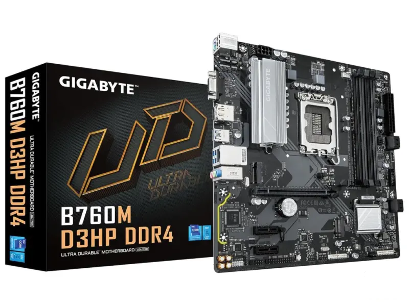 GIGABYTE Intel MB B760M D3HP DDR4, 4*DDR4 5333MHz, 2*PCIe 4.0 x4 M.2, RAID, DP/HDMI/VGA, LGA 1700