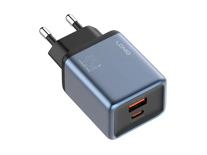 LDNIO Q12 45W USB-A/USB Tip-C punjač crni 