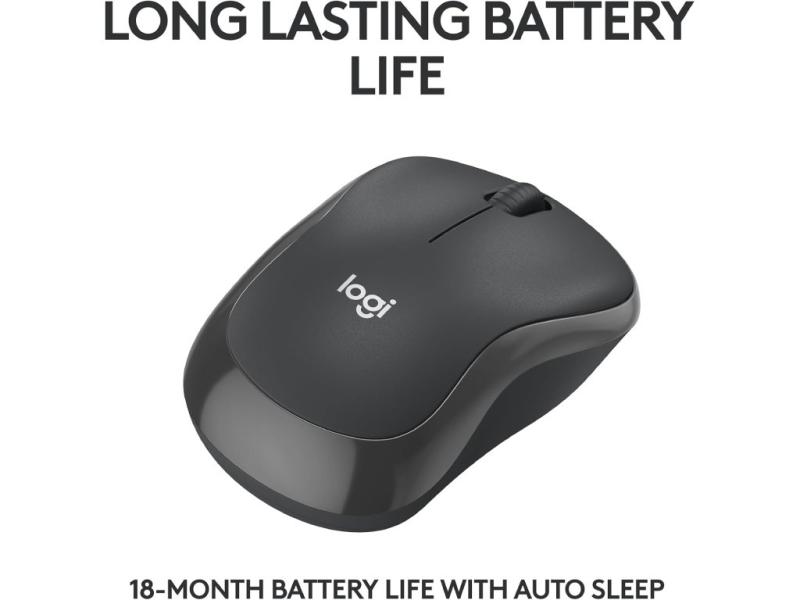 LOGITECH M240 Silent Bluetooth Mouse, Graphite, DPI 400-4000, 3 Buttons, 1 x AA Battery