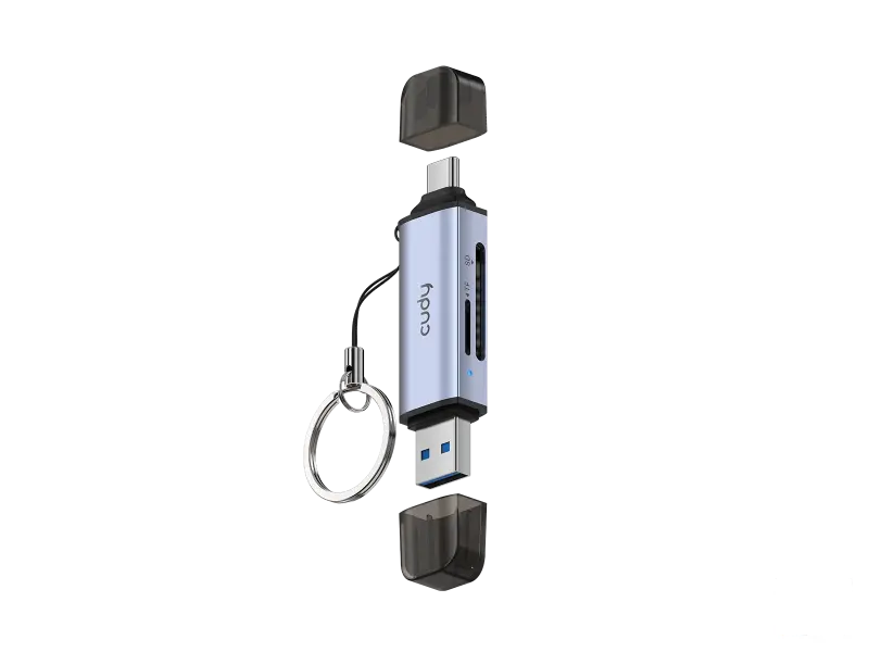 CUDY Card reader UH200 2-IN-1 Dual USB 3.0 SD/TF