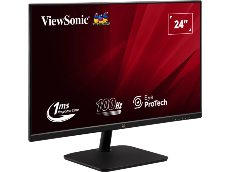 ViewSonic Monitor 23.8" VA2432-H-2, 1920x1080(FHD), IPS panel, 100Hz, 1 ms, 1000:1, 250 cd/m², HDMI + VGA, zvucnici ne, hub ne, VESA 100x100 mm, boja crna