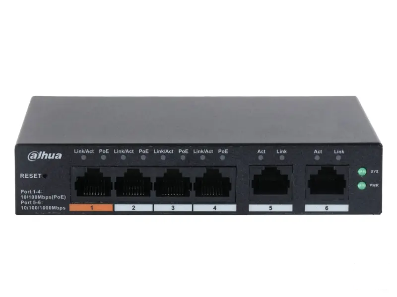 DAHUA CS4006-4ET-60 6-Port Cloud Managed Desktop Switch with 4-Port PoE 