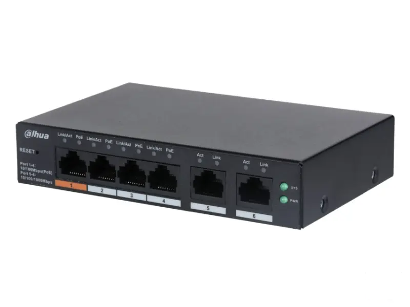DAHUA CS4006-4ET-60 6-Port Cloud Managed Desktop Switch with 4-Port PoE 