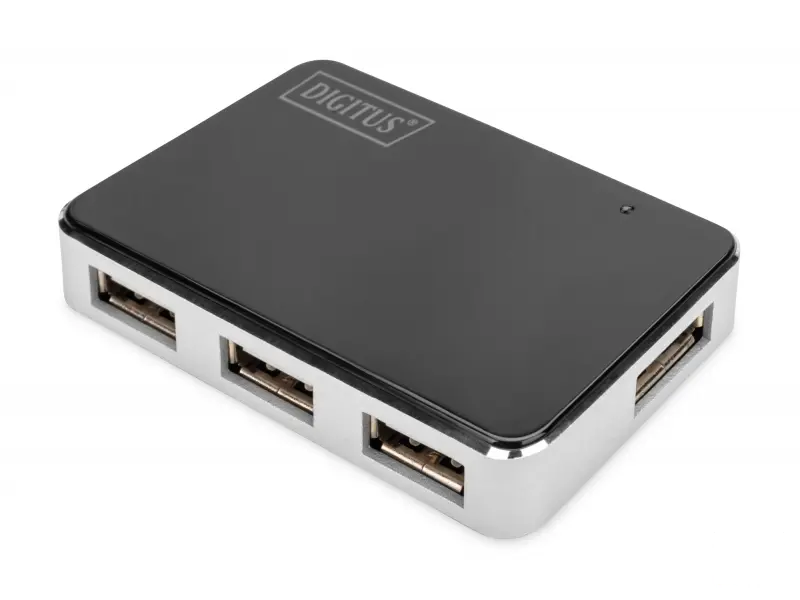 Digitus Adapter USB 2.0, 4-Port Hub, 4x USB A/F, 1x USB Bmini/F incl. USB A/M to mini5P cable