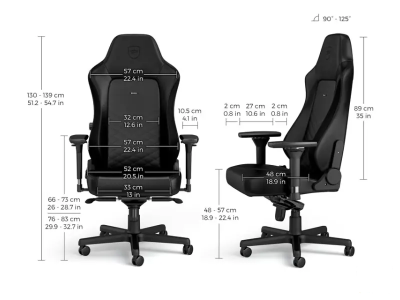 NOBLECHAIRS HERO Gaming stolica crna 