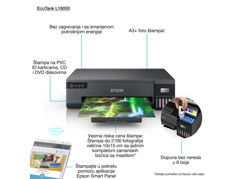 EPSON L18050 A3+ EcoTank ITS (6 boja) foto inkjet štampač 