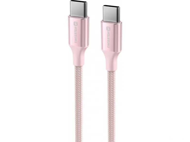 Swissten Data cable textile II USB-C / USB-C 1.5m Pink