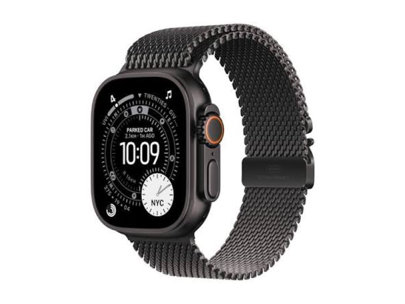 Apple Watch Ultra 3 5G 49mm Black Titanium Case with Black Titanium Milanese Loop M - Black