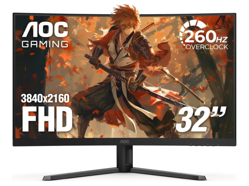 AOC FHD Gaming LED Curved Monitor C32G42ZE, 31.5", 1920x1080, 260Hz, 0.3 ms, DP/HDMI, Tilt
